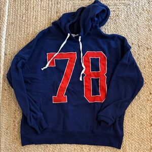 Grayson Threads Navy Hoodie with Red Number